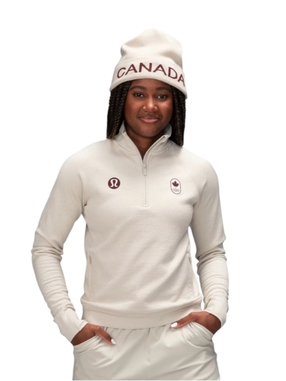 Lululemon Team Canada Engineered Warmth Half-Zip Top Sweater Size 4 LIke New